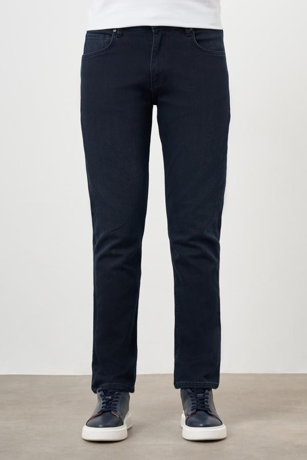 Erkek Lacivert Denim 5 Cep Dynamic Fit Jean Kot Pantolon - Image 1