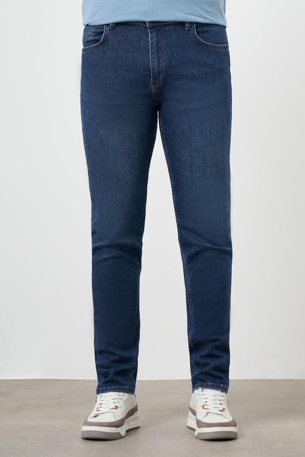  Erkek Mavi Denim 5 Cep Dynamic Fit Jean Kot Pantolon - Image 1