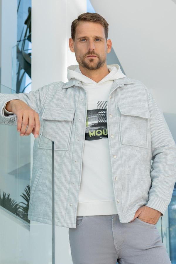  Erkek Gri Kapitoneli Worker Ceket - Image 1