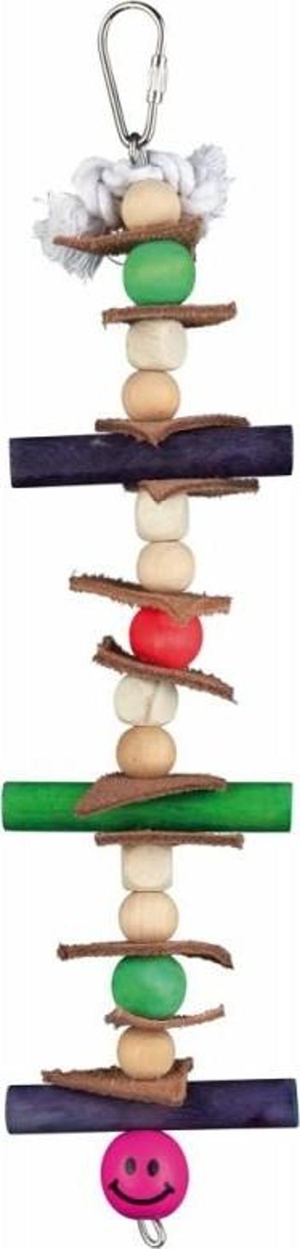 Trixie Kuş Oyuncağı Ahşap ve Derili 28cm - Image 1