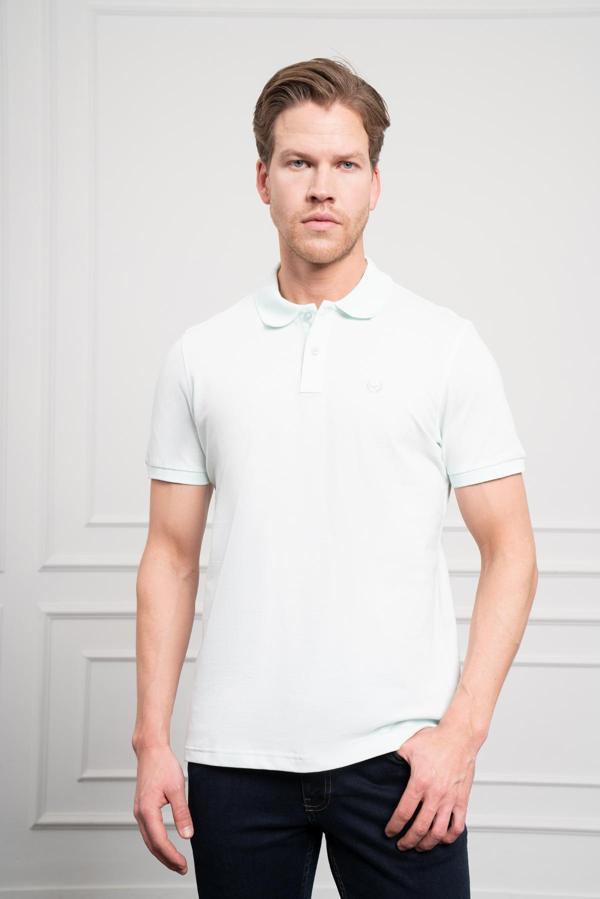  Erkek A. MAVİ Basic Polo Yaka Dynamic Fit T-Shirt - Image 1