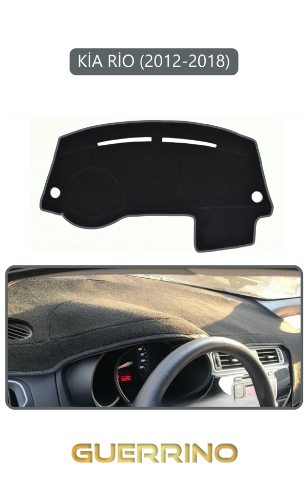 Alisevashop Kia Rio 2012-2018Torpido Koruma Halısı Gri Kenar - Image 1