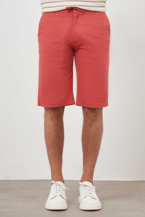  Erkek Nar Çiçeği Pamuk Düz Desen Dynamic Fit Şort - Image 1