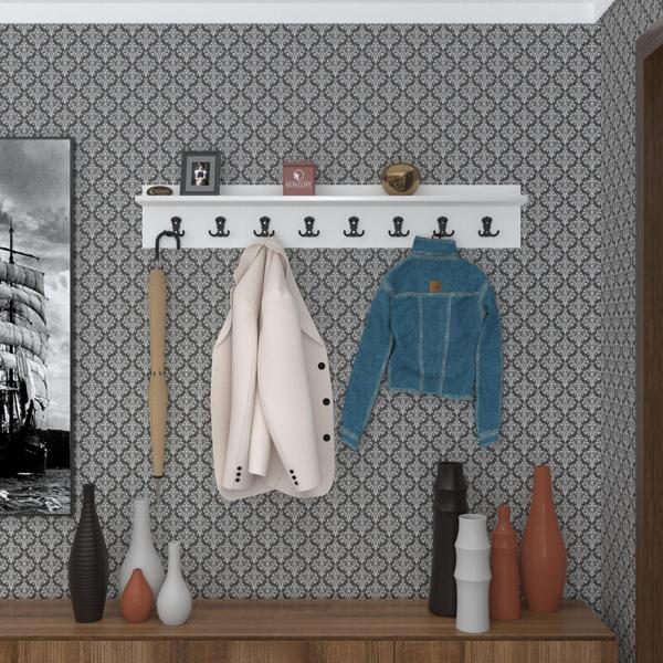 Kenzlife elbise askılığı askılık vettini100 byz 20*100*12 siyah 8 adet askı portmanto - Image 1