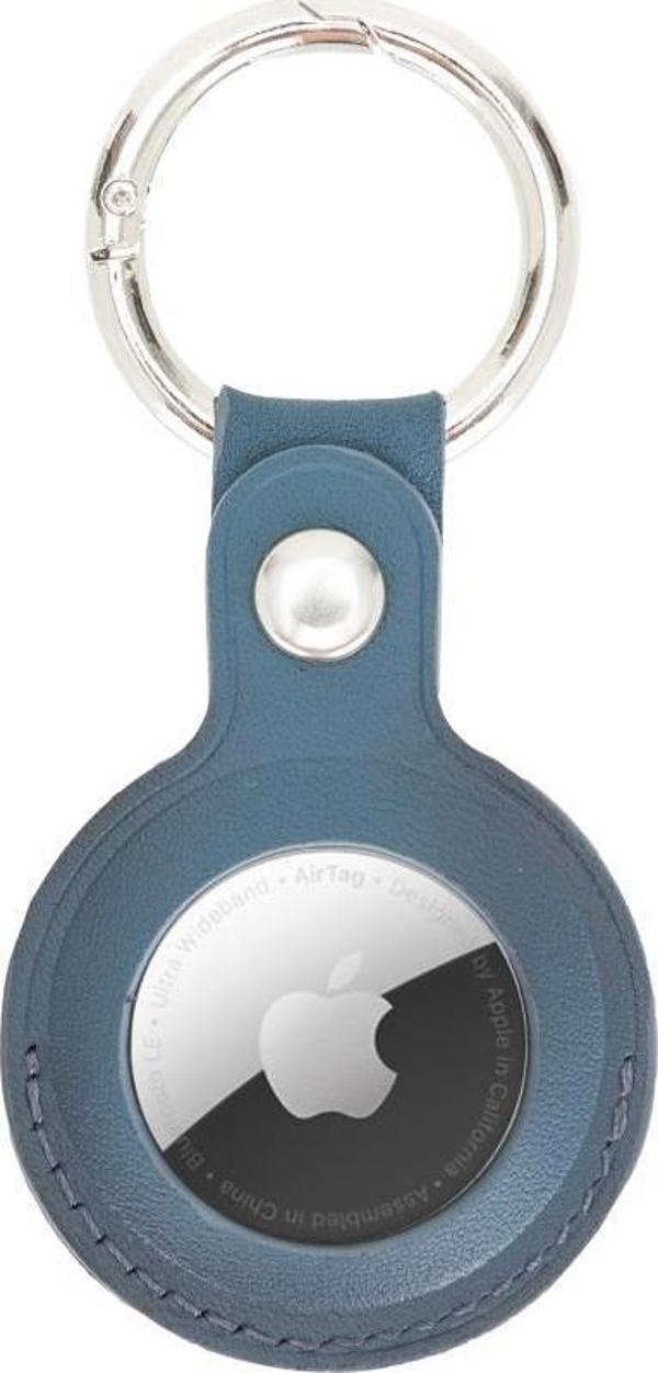 Apple AirTag Uyumlu Deri Anahtarlık Arta BRN4EF Mavi - Image 1
