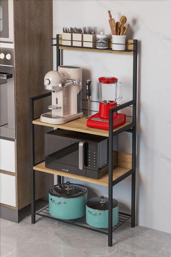 Moniev Metal Sepetli Mutfak Bangosu Kahve Köşesi Mutfak Standı Airfryer Mikrodalga Kahve Makinesi Organizer - Image 1