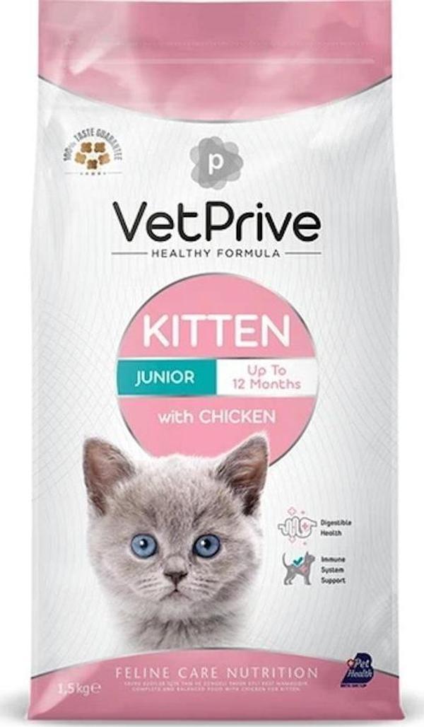 VET PRIVE TAVUKLU YAVRU KEDİ MAMASI 1,5 KG - Image 1