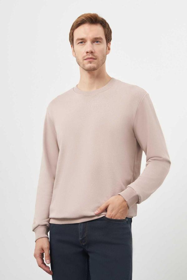  Erkek Taş Basic Bisiklet Yaka Sweat-Shirt - Image 1