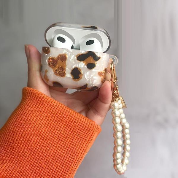 Airpods 3 Kılıf Kulaklık Kılıfı Leopar Desenli Kopçalı Korumalı Kılıf - Image 1