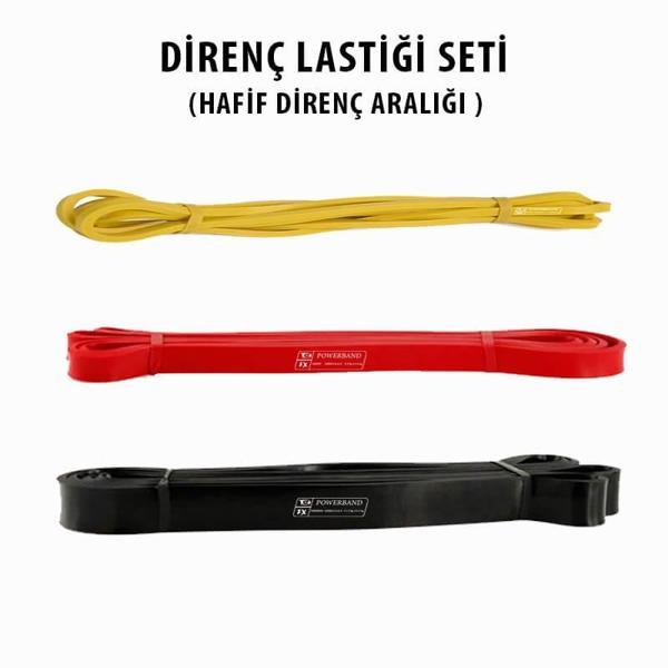 Powerband Direnç Lastiği ve Egzersiz Bandı Hafif Direnç Seti 3 Adet - Image 1