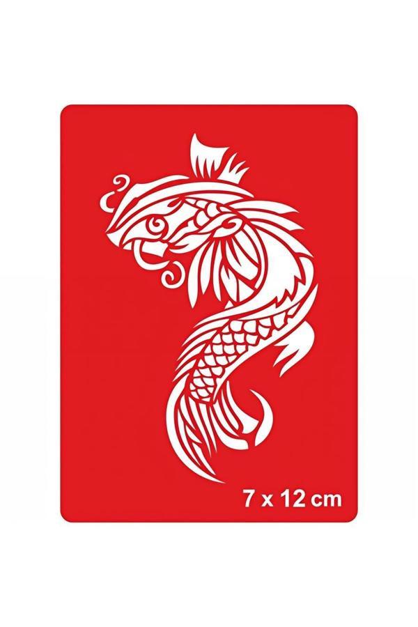 Alsepeteavm Koi Balığı Tattoo Geçici Dövme Şablonları Kına Kalıpları - Image 1