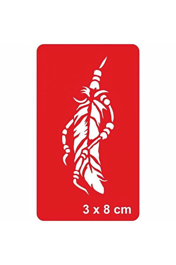 Alsepeteavm Boncuklu Kuş Tüyü Tattoo Geçici Dövme Şablonları Kına Kalıpları - Image 1