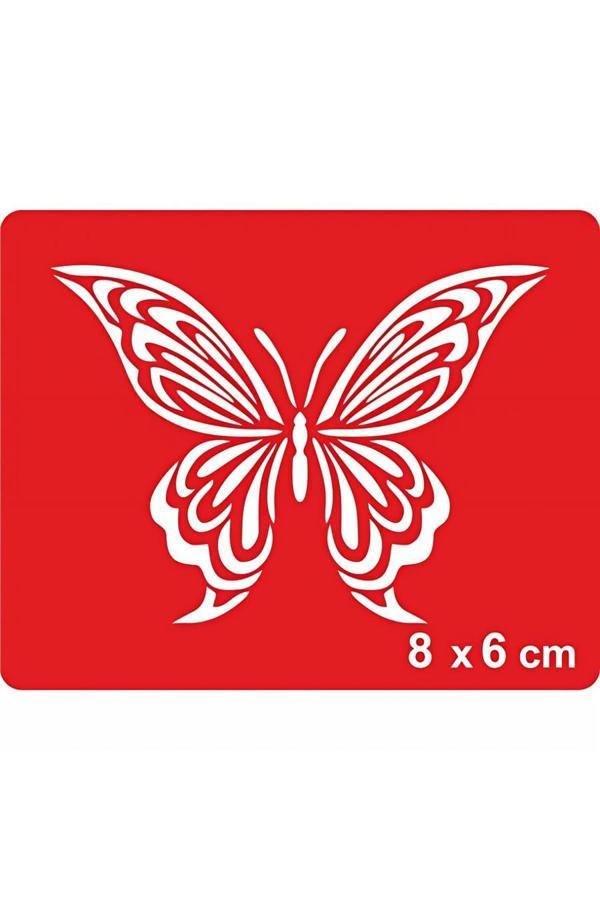 Alsepeteavm Çizgili Kelebek Tattoo Geçici Dövme Şablonları Kına Kalıpları - Image 1