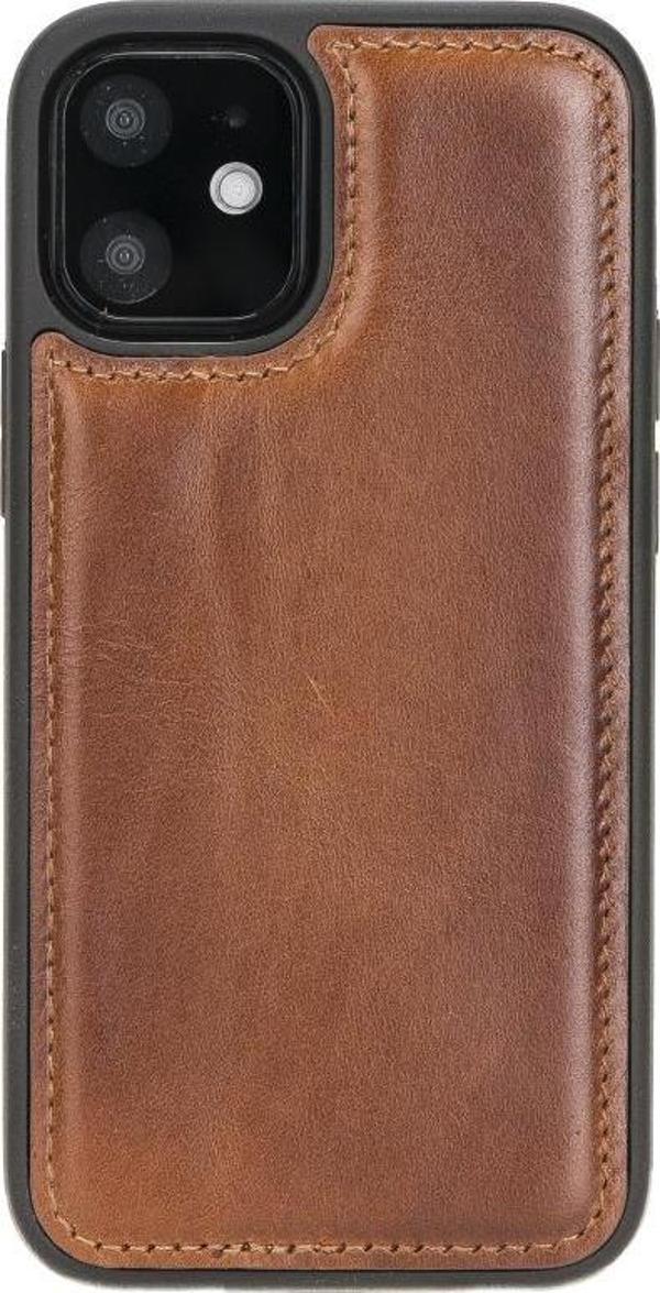 Apple iPhone 12 mini Uyumlu Deri Arka Kapak RST2EF Taba - Image 1