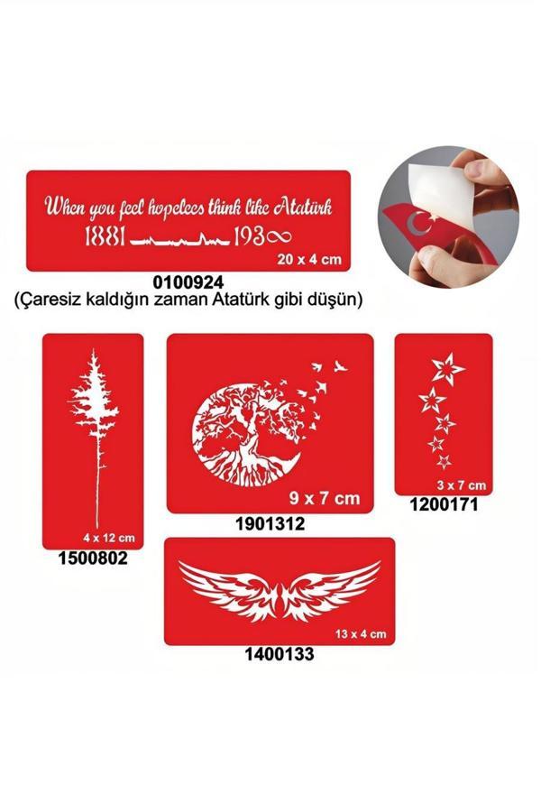 Alsepeteavm Ağaçlar 5'li Set Geçici Dövme Kına Şablonu - Image 1