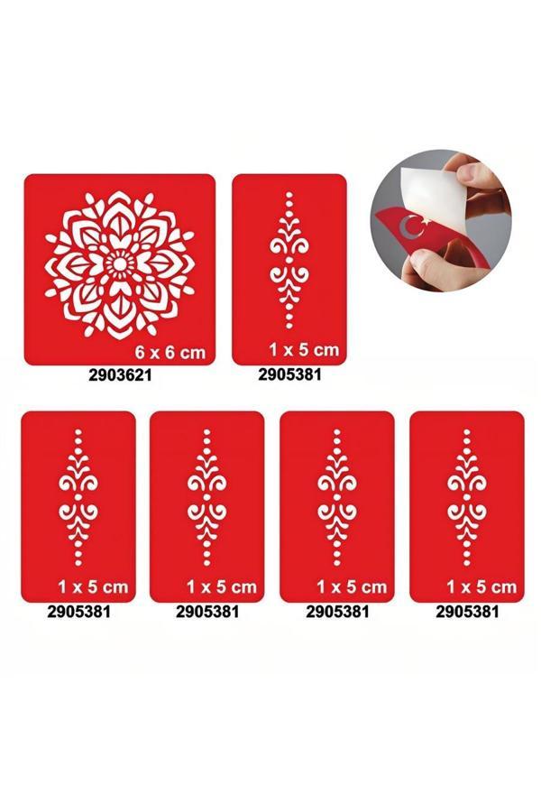 Alsepeteavm Mandala 5'li Set Geçici Dövme Kına Şablonu - Image 1