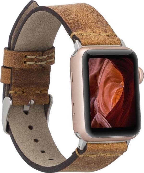 Bouletta Apple Watch Uyumlu Deri Kordon 38-40-41mm G19-BA7 Taba - Image 1