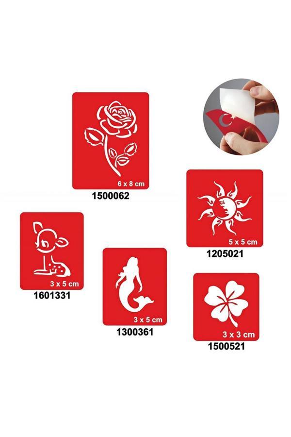 Alsepeteavm Doğa Modelleri 5'li Set Geçici Dövme Kına Şablonu - Image 1