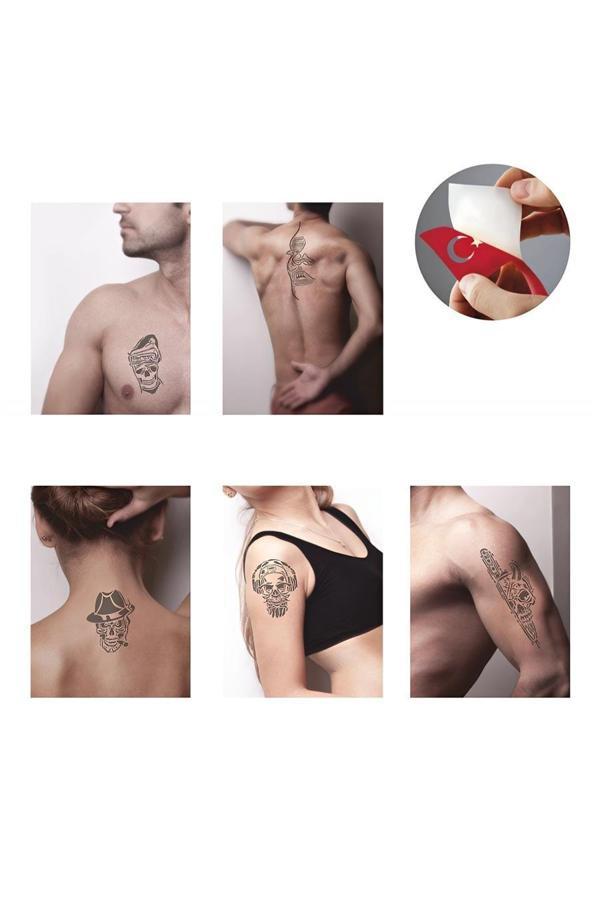 Alsepeteavm Çılgın Kuru Kafalar Hint Kınası ile Geçici Dövme Yapma Seti - Image 1
