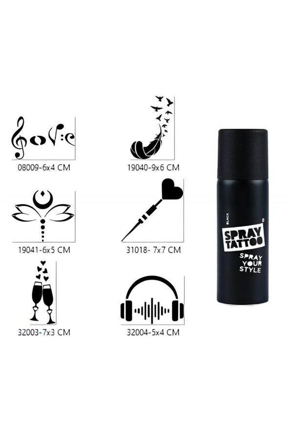 Alsepeteavm Aşk Ve Kuşlar Sprey Dövme Seti Spray Tatto - Image 1