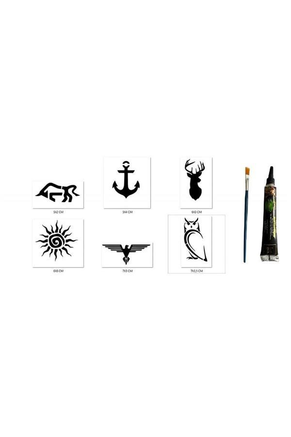 Alsepeteavm Geyik Ve Boğa Hint Kınasıyla Geçici Dövme Seti - Image 1