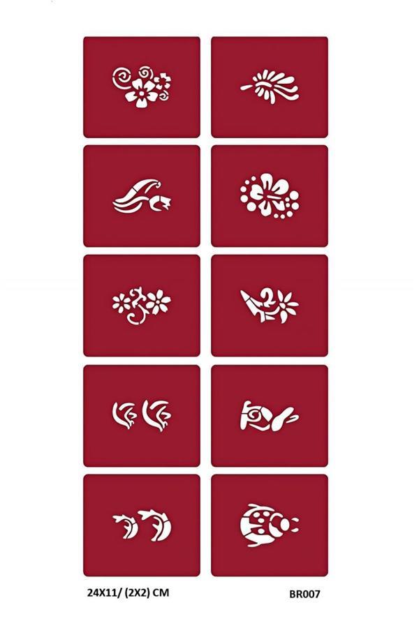 Alsepeteavm Minimal 10 Adet Geçici Dövme Şablonu Seti Br007 - Image 1
