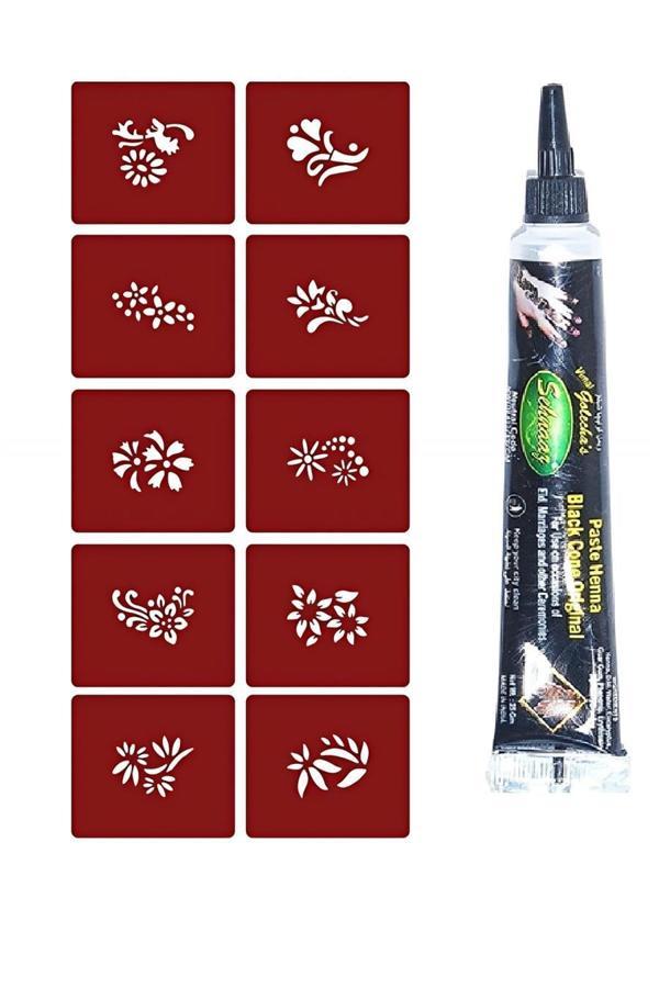Alsepeteavm Minimal Kınalı Geçici Dövme Yapma Seti br006k - Image 1
