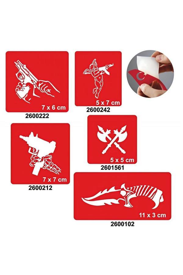 Alsepeteavm Silah Çeşitleri Dövme Şablonu Kına Deseni - Image 1