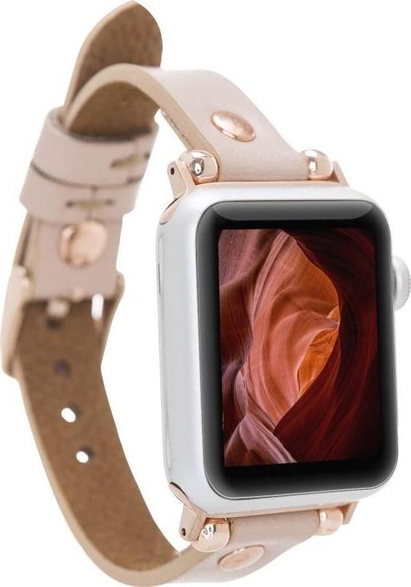Bouletta Apple Watch Uyumlu Deri Kordon 38-40-41mm RG NU1 Pembe - Image 1