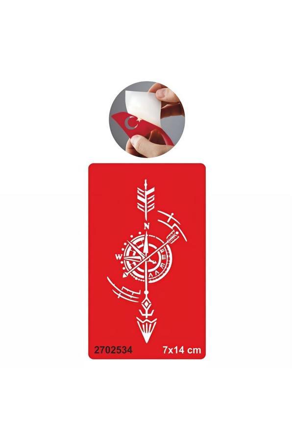 Alsepeteavm Şans Getiren Pusula Tattoo Geçici Dövme Şablonları Kına Kalıpları - Image 1