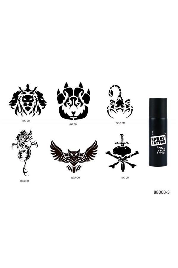 Alsepeteavm Aslan Ve Ejderha Geçici Sprey Dövme Seti Spray Tatto - Image 1