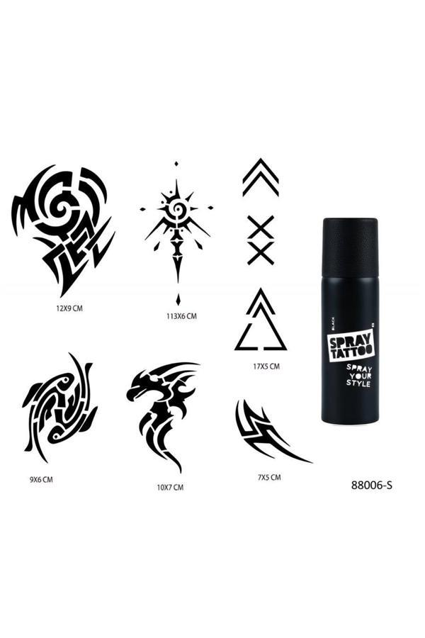 Alsepeteavm Tribal Desenler Geçici Sprey Dövme Seti Spray Tatto - Image 1