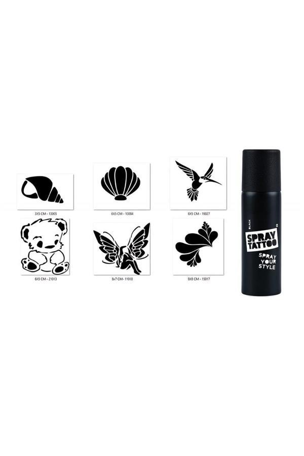 Alsepeteavm İstiridye Ve Ayıcık Geçici Sprey Dövme Seti Spray Tatto - Image 1