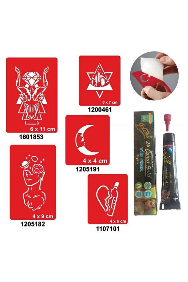Alsepeteavm Felsefik Düşünce Desenleri Hint Kınası ile Geçici Dövme Yapma Seti - Image 1