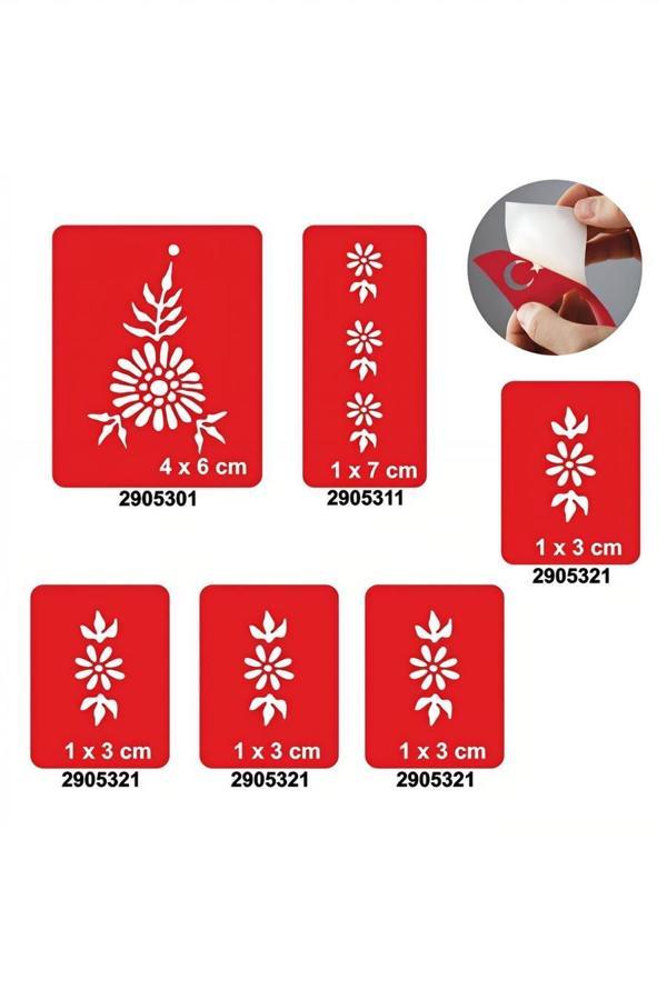 Alsepeteavm Papatya Bahçesi 5'li Set Geçici Dövme Kına Şablonu - Image 1