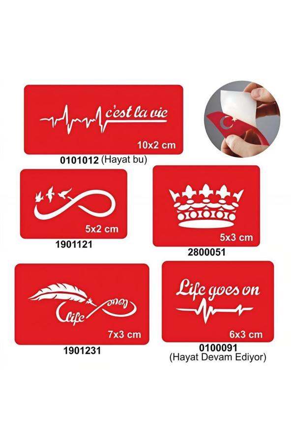 Alsepeteavm Hayatınızı Taçlandırın 5 li Set Geçici Dövme Kına Şablonu - Image 1