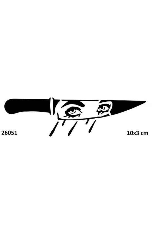 Alsepeteavm Gözyaşı ve Bıçak Geçici Dövme Şablonu Stencil Kalıp - Image 1