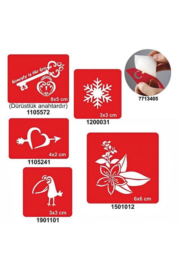 Alsepeteavm Dürüst Desenler 5 li Set Geçici Dövme Kına Şablonu - Image 1