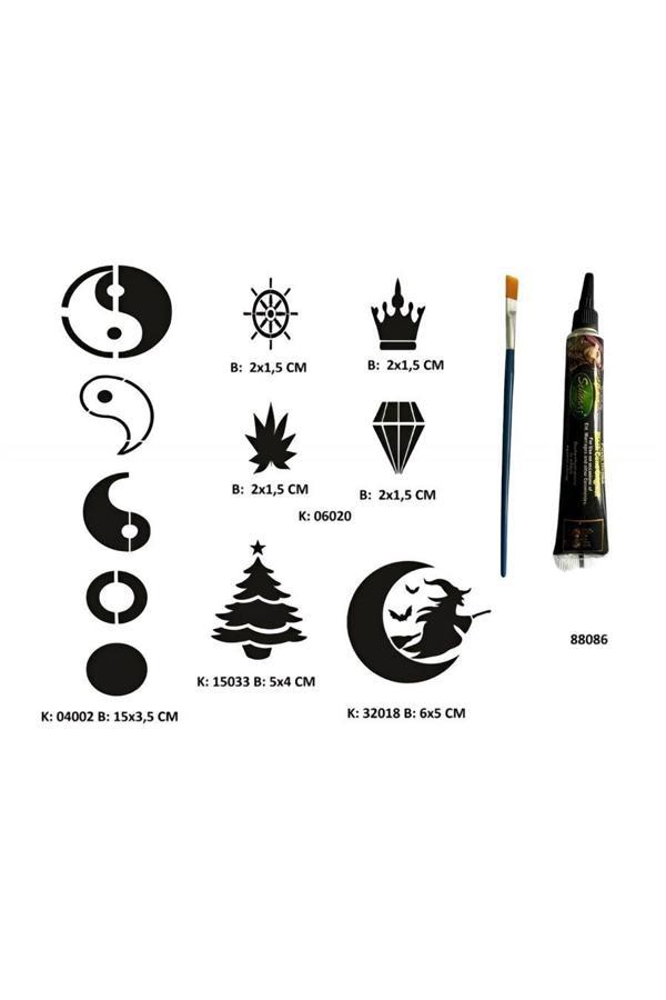 Alsepeteavm Minimal Parmak ve Sırt Serisi Tüp Kına ve Fırça hediyeli Tattoo Geçici Dövme Seti - Image 1