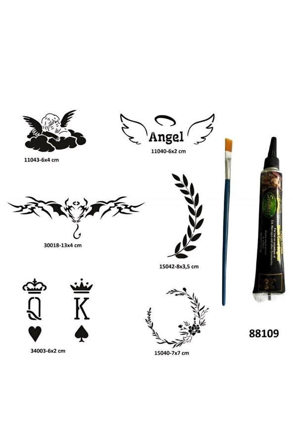 Alsepeteavm Melek Çiçek Hint Kınasıyla Geçici Dövme Yapma Seti Fırça Hediyeli - Image 1