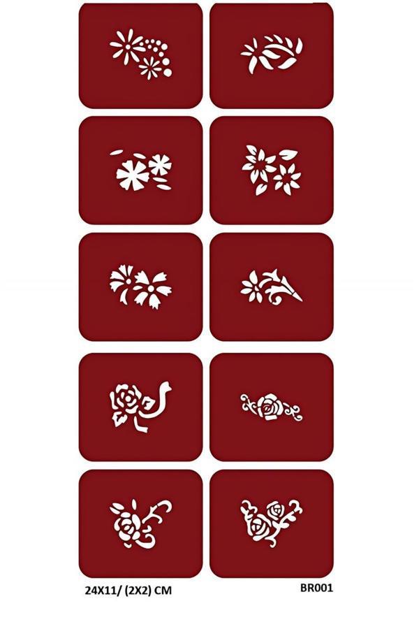 Alsepeteavm Minimal 10 Adet Geçici Dövme Şablonu Seti Br001 - Image 1