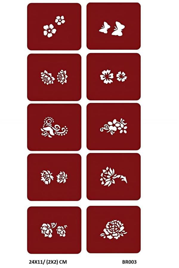 Alsepeteavm Minimal 10 Adet Geçici Dövme Şablonu Seti Br003 - Image 1