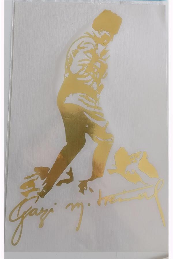 Alsepeteavm Atatürk Kocatepe Araba Çıkartması Sticker Gold - Image 1