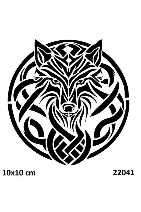 Alsepeteavm Tribal Bozkurt Dövmesi Geçici Dövme Deseni - Image 1