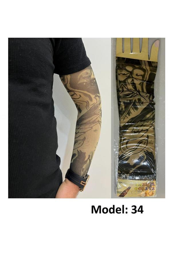 Alsepeteavm Giyilebilir Dövme Çift Kol 2 Adet Kol Çorap Dövmesi Sleeve tattoo Model34 - Image 1
