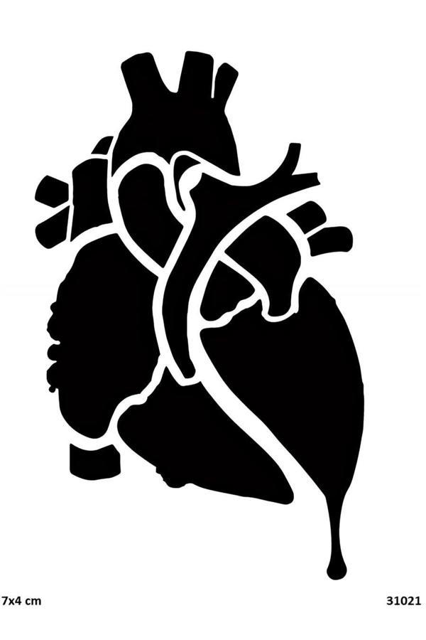 Alsepeteavm Kalp Organ Geçici Dövme Şablonu - Image 1