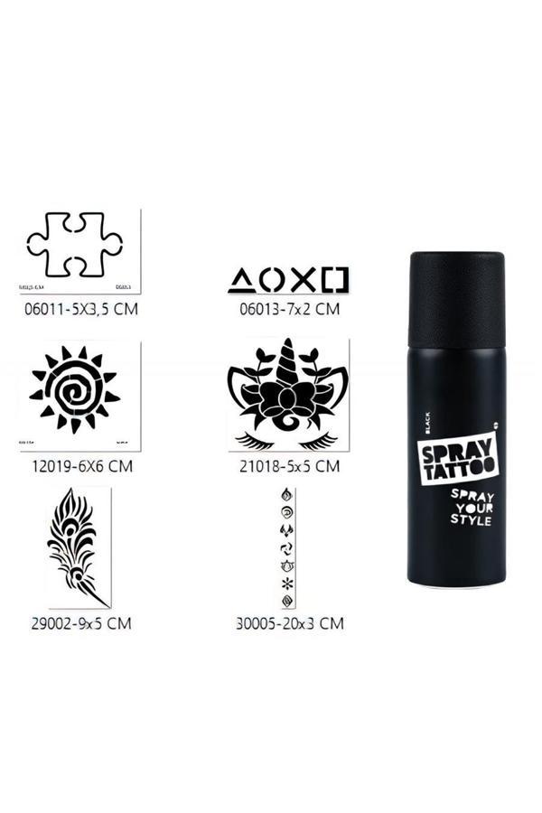 Alsepeteavm Güneş Ve Yaprak Sprey Dövme Seti Spray Tatto - Image 1