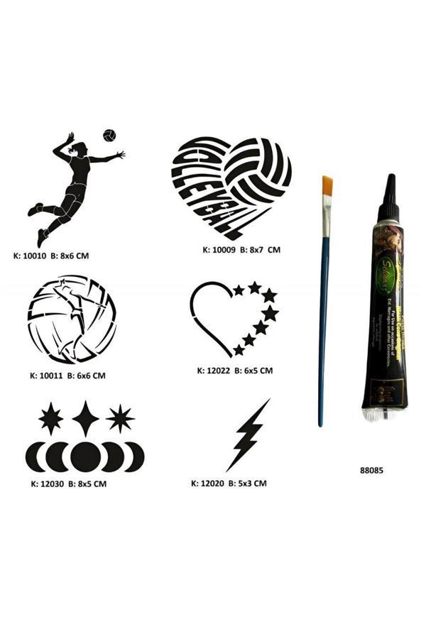Alsepeteavm Voleybol Aşkı Tüp Kına ve Fırça hediyeli Tattoo Geçici Dövme Seti - Image 1