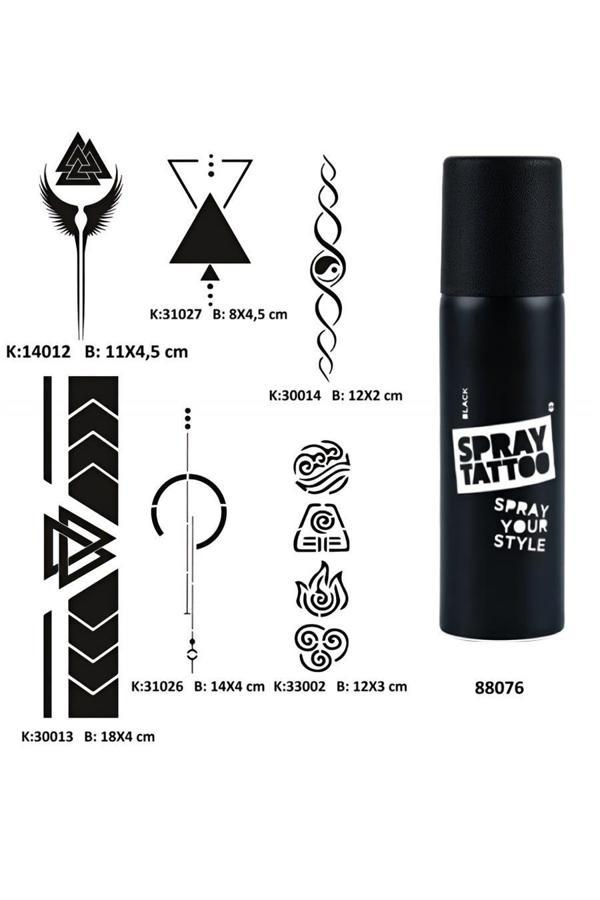 Alsepeteavm Şerit Sırt Bacak Spray Tattoo Geçici Dövme Seti Dark Sprey Dövme Kiti - Image 1