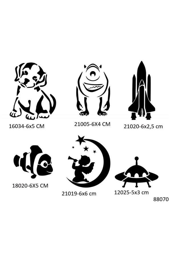 Alsepeteavm Çocuksu Desenler 6 Adet Geçici Dövme Şablonu - Image 1
